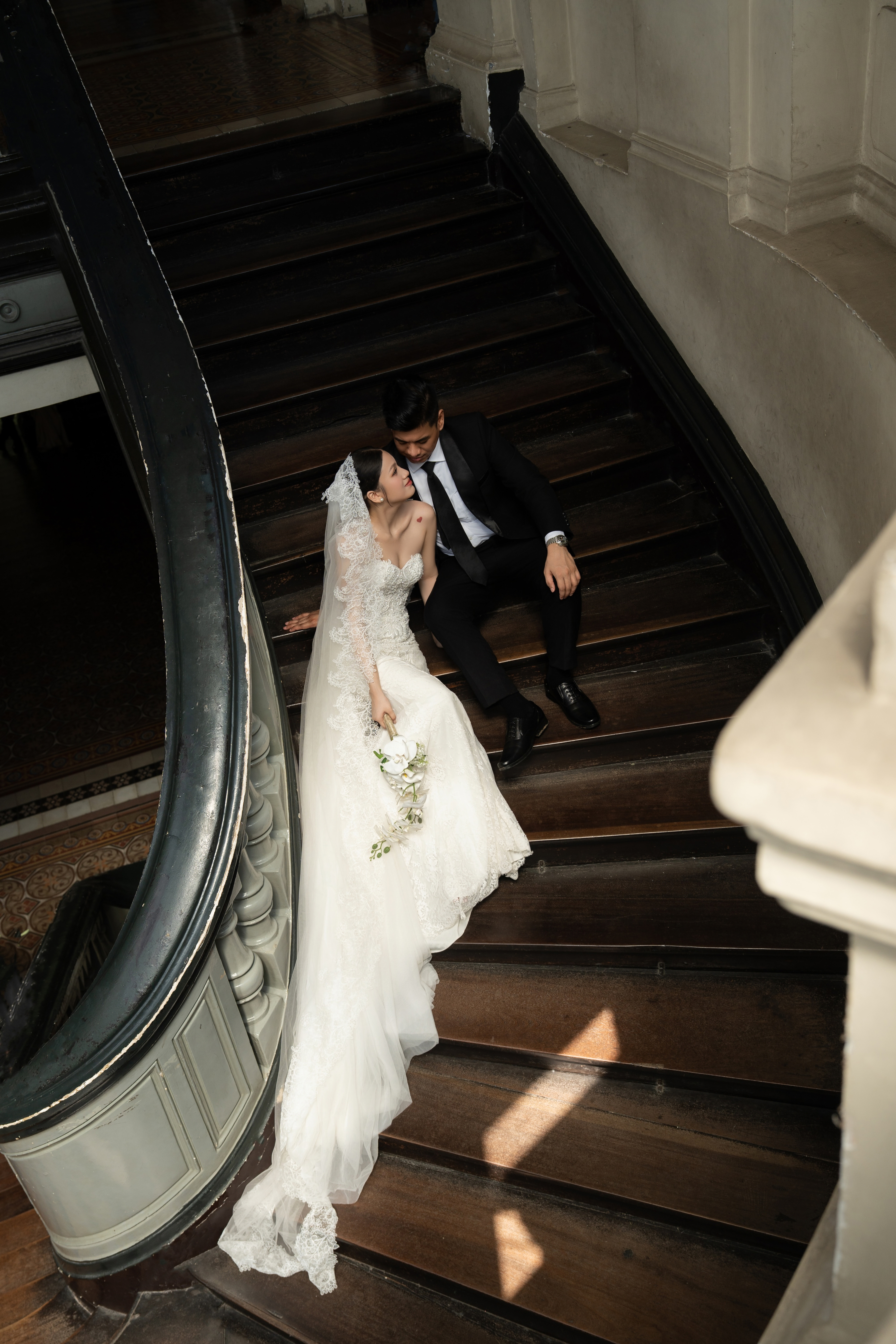 Couple on staircase